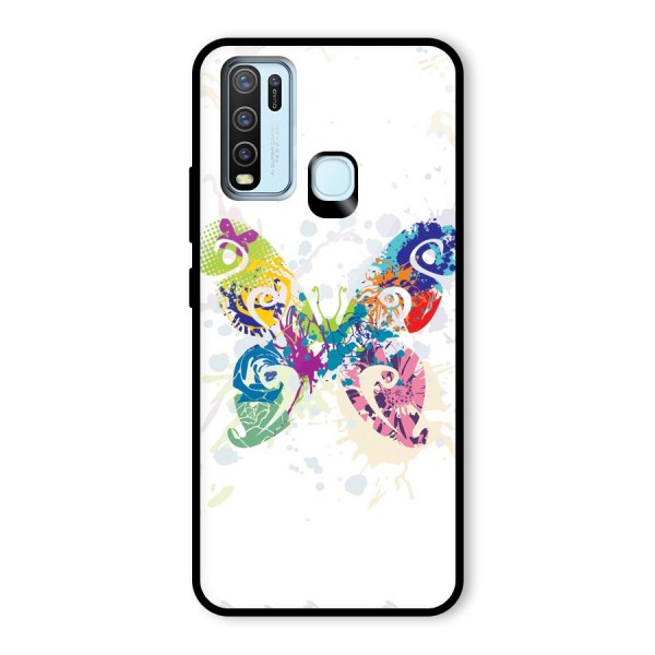 Abstract Butterfly Glass Back Case for Vivo Y30