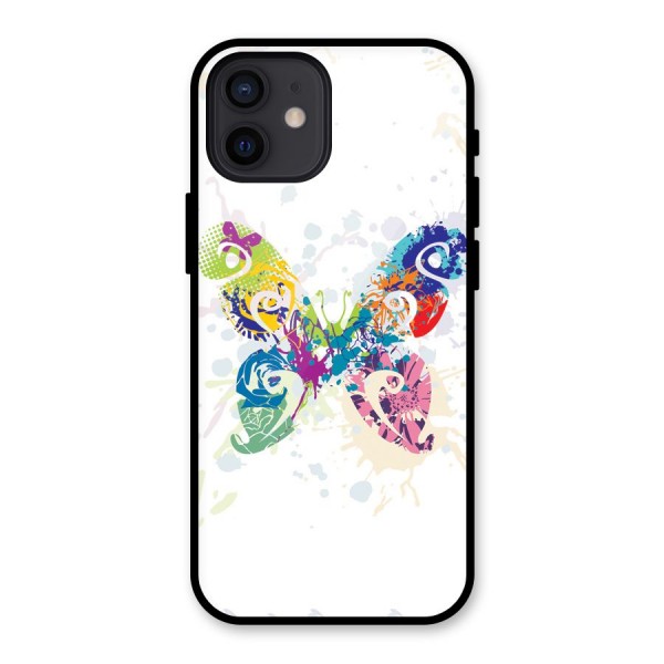 Abstract Butterfly Glass Back Case for iPhone 12