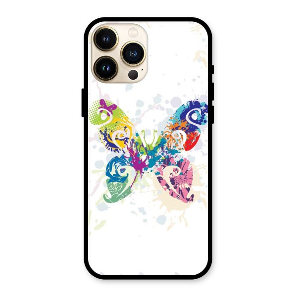 Abstract Butterfly Glass Back Case for iPhone 13 Pro Max