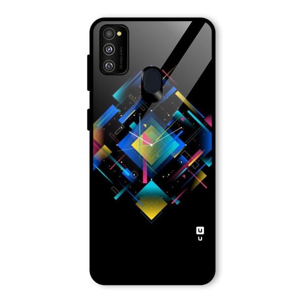 Abstract Clock Glass Back Case for Galaxy M21