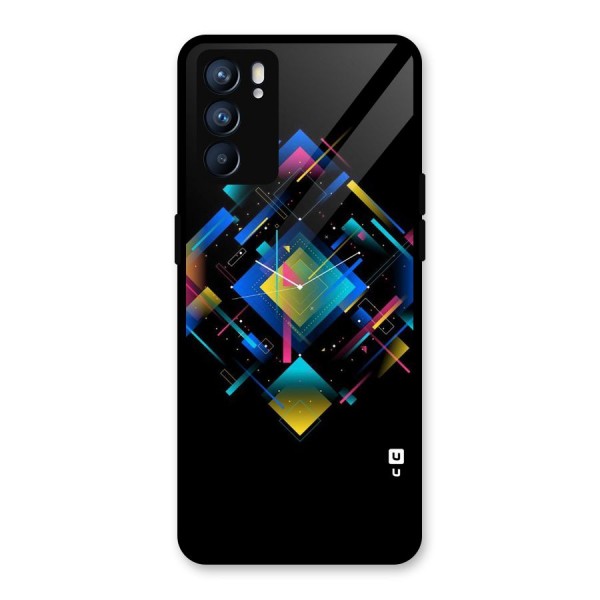 Abstract Clock Glass Back Case for Oppo Reno6 5G