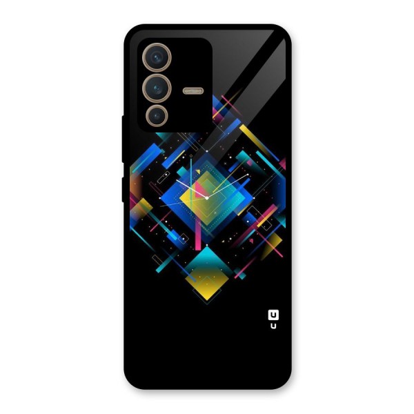 Abstract Clock Glass Back Case for Vivo V23 5G