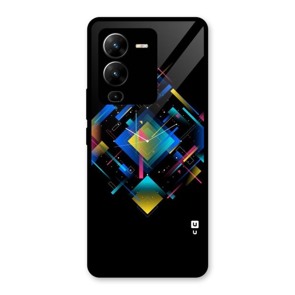 Abstract Clock Glass Back Case for Vivo V25 Pro