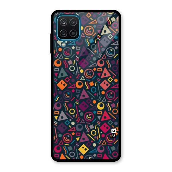 Abstract Figures Glass Back Case for Galaxy A12