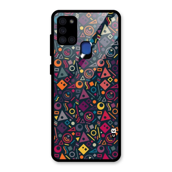 Abstract Figures Glass Back Case for Galaxy A21s