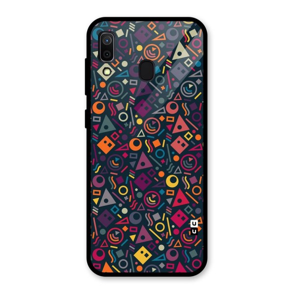 Abstract Figures Glass Back Case for Galaxy A30