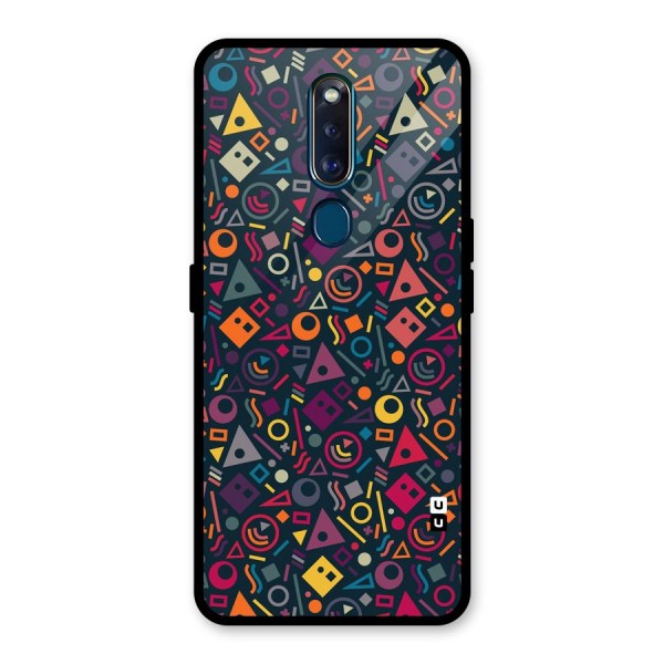 Abstract Figures Glass Back Case for Oppo F11 Pro