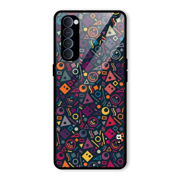 Abstract Figures Glass Back Case for Oppo Reno4 Pro