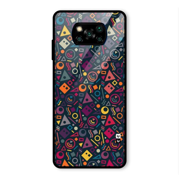 Abstract Figures Glass Back Case for Poco X3 Pro