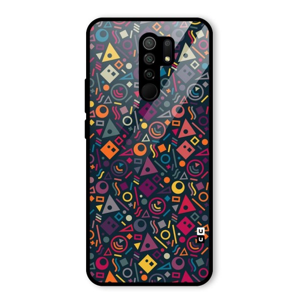 Abstract Figures Glass Back Case for Redmi 9 Prime