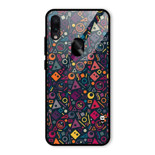 Abstract Figures Glass Back Case for Redmi Note 7