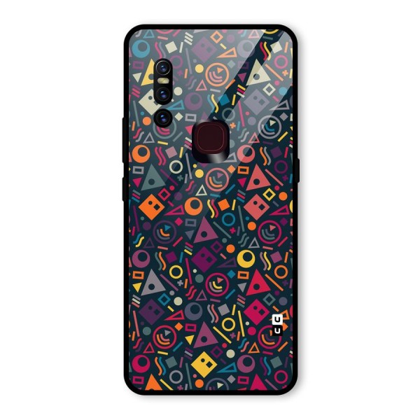 Abstract Figures Glass Back Case for Vivo V15