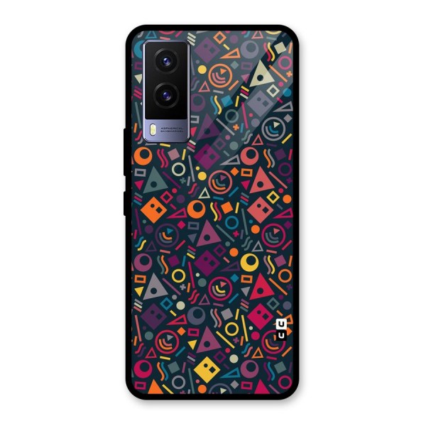 Abstract Figures Glass Back Case for Vivo V21e 5G