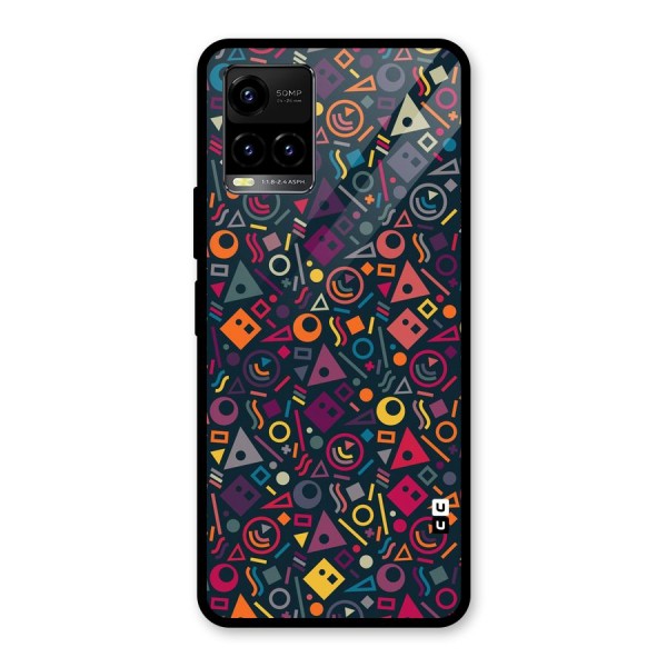 Abstract Figures Glass Back Case for Vivo Y21G