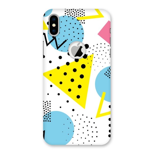 Abstract Geometry Back Case for iPhone XS Logo Cut