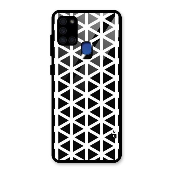 Abstract Geometry Maze Glass Back Case for Galaxy A21s