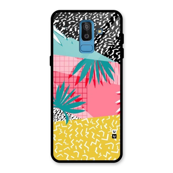 Abstract Grass Hues Glass Back Case for Galaxy J8