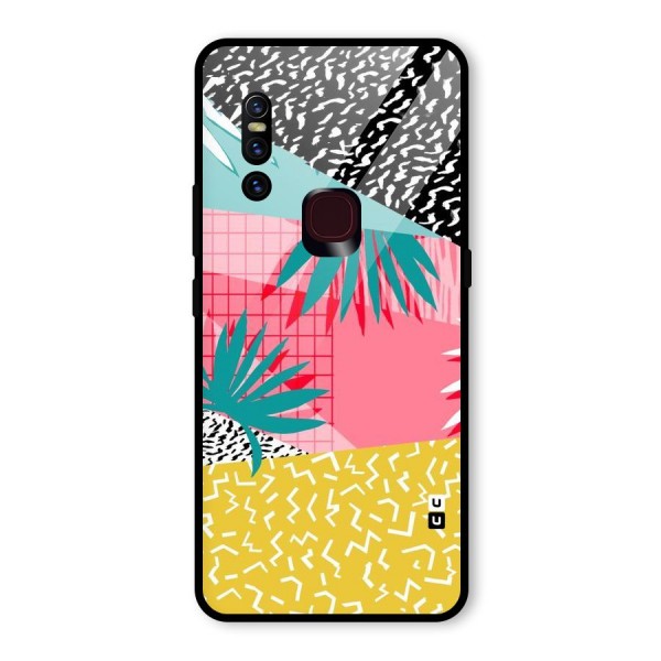 Abstract Grass Hues Glass Back Case for Vivo V15