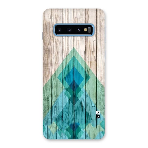 Abstract Green And Wood Back Case for Galaxy S10