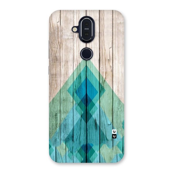 Abstract Green And Wood Back Case for Nokia 8.1