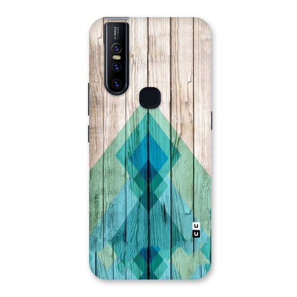 Abstract Green And Wood Back Case for Vivo V15