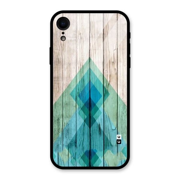 Abstract Green And Wood Glass Back Case for XR