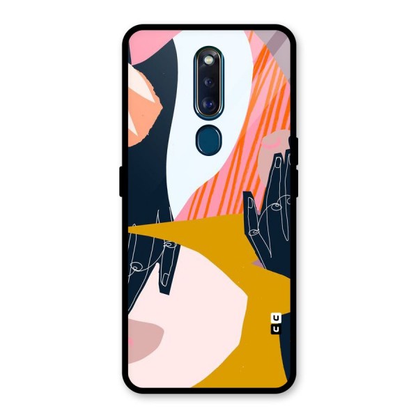 Abstract Hands Glass Back Case for Oppo F11 Pro