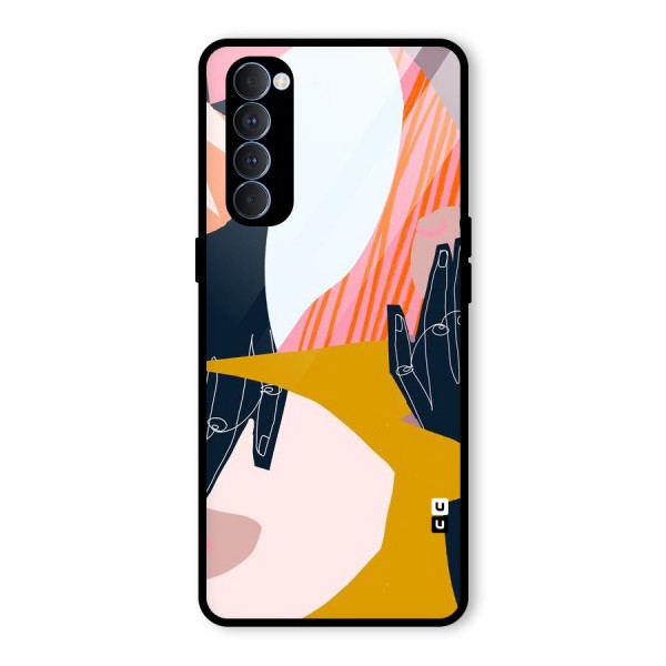 Abstract Hands Glass Back Case for Oppo Reno4 Pro