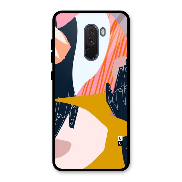 Abstract Hands Glass Back Case for Poco F1