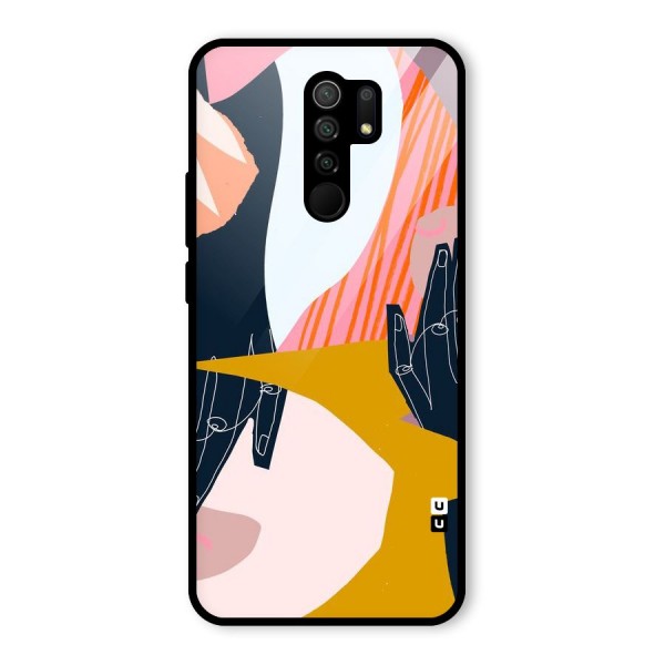 Abstract Hands Glass Back Case for Redmi 9 Prime