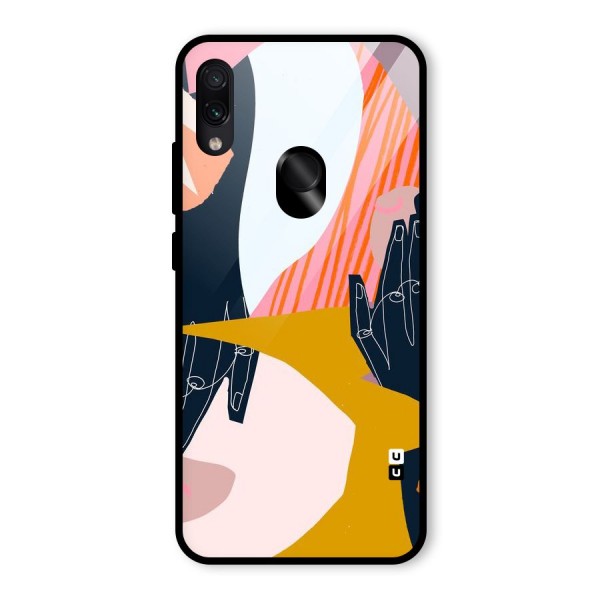 Abstract Hands Glass Back Case for Redmi Note 7