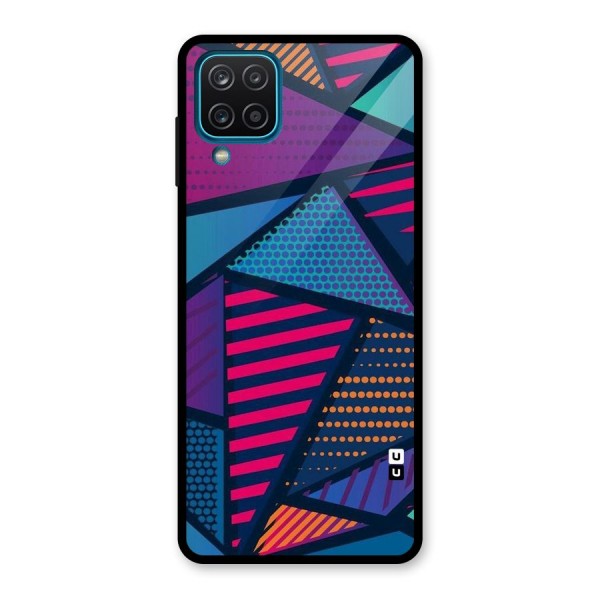 Abstract Lines Polka Glass Back Case for Galaxy A12