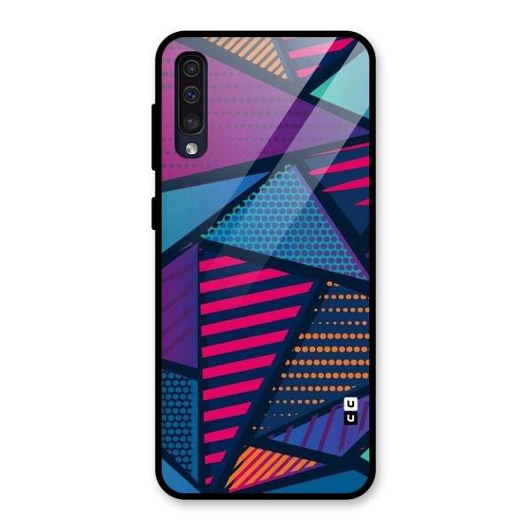 Abstract Lines Polka Glass Back Case for Galaxy A50s