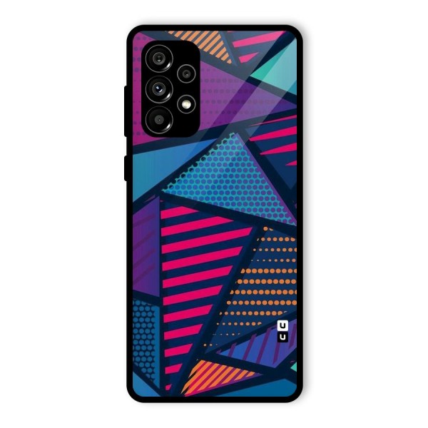 Abstract Lines Polka Glass Back Case for Galaxy A73 5G