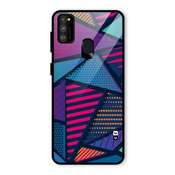 Abstract Lines Polka Glass Back Case for Galaxy M21