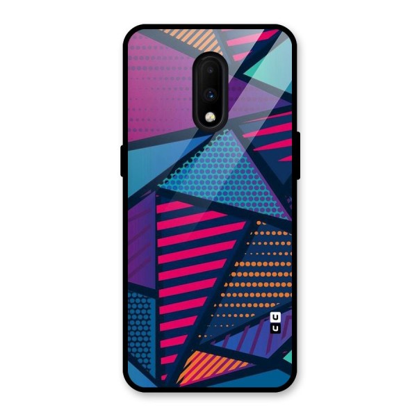 Abstract Lines Polka Glass Back Case for OnePlus 7