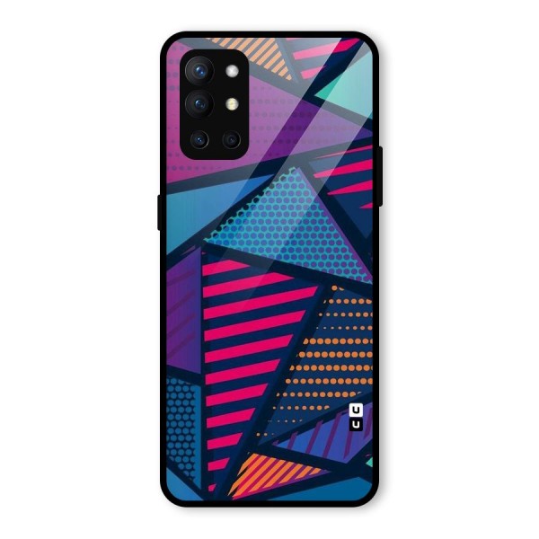 Abstract Lines Polka Glass Back Case for OnePlus 9R