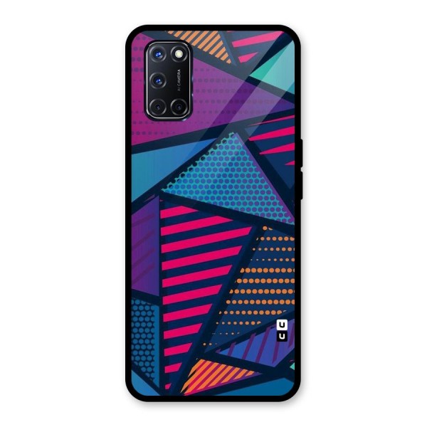 Abstract Lines Polka Glass Back Case for Oppo A52