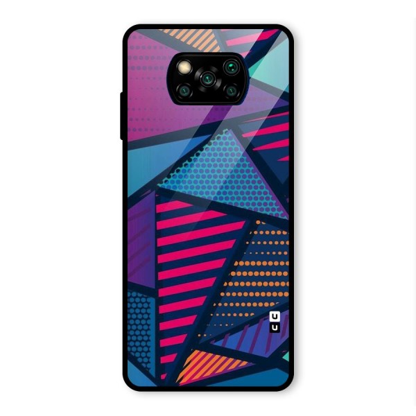 Abstract Lines Polka Glass Back Case for Poco X3 Pro