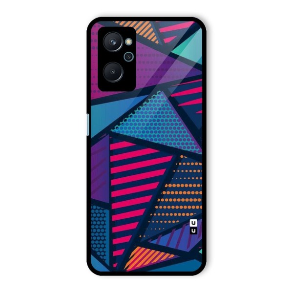 Abstract Lines Polka Glass Back Case for Realme 9i