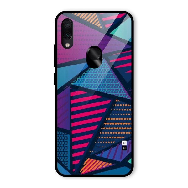 Abstract Lines Polka Glass Back Case for Redmi Note 7S