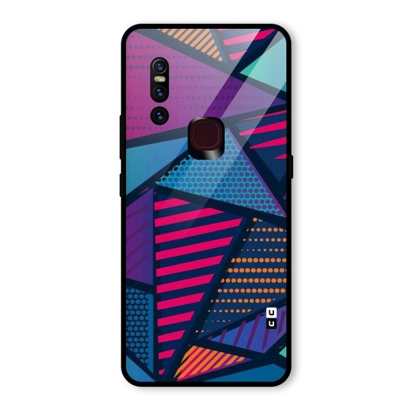 Abstract Lines Polka Glass Back Case for Vivo V15