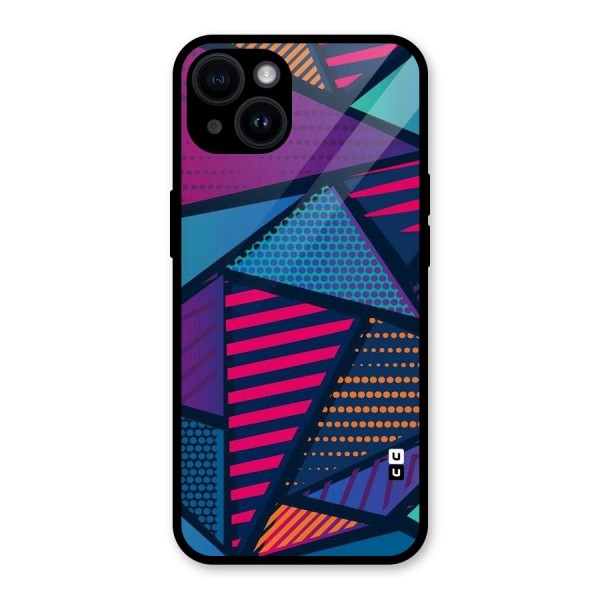 Abstract Lines Polka Glass Back Case for iPhone 14