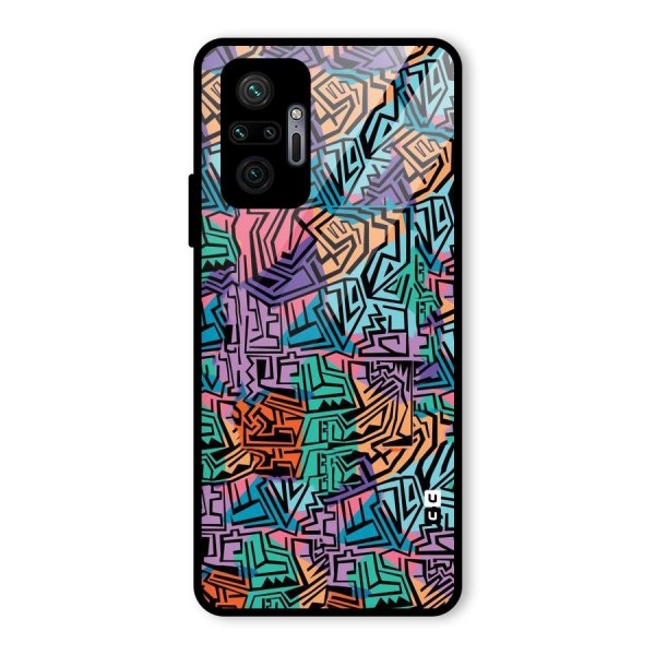 Abstract Lining Colors Glass Back Case for Redmi Note 10 Pro Max