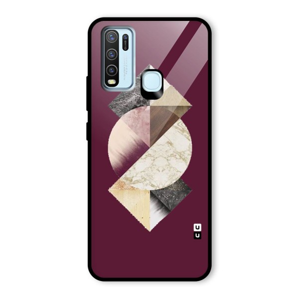 Abstract Marble Pattern Glass Back Case for Vivo Y30