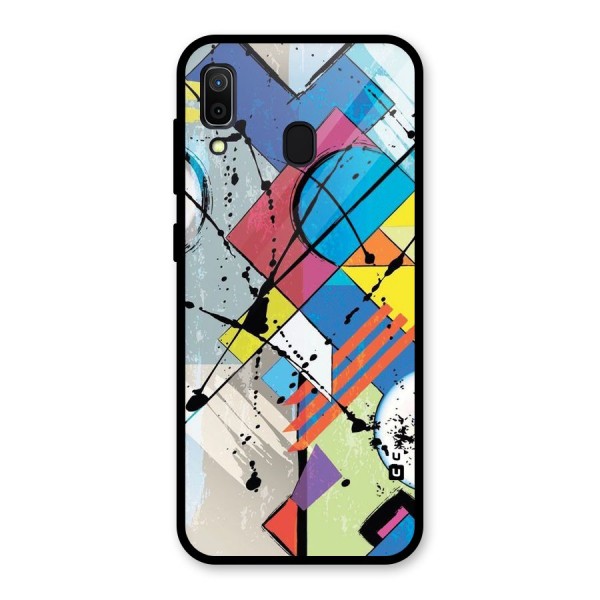 Abstract Paint Shape Glass Back Case for Galaxy A30