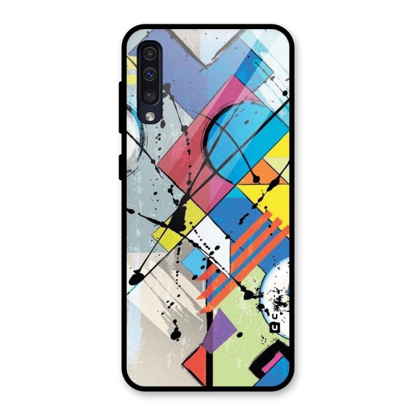 Abstract Paint Shape Glass Back Case for Galaxy A50