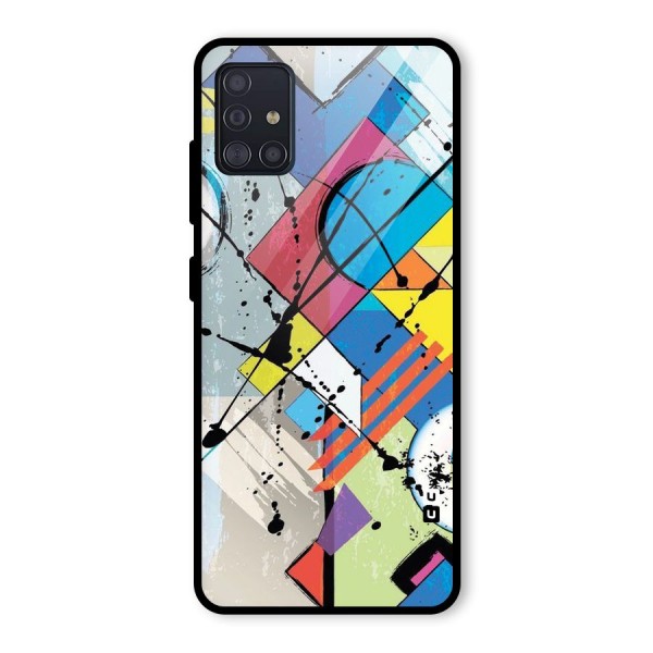 Abstract Paint Shape Glass Back Case for Galaxy A51