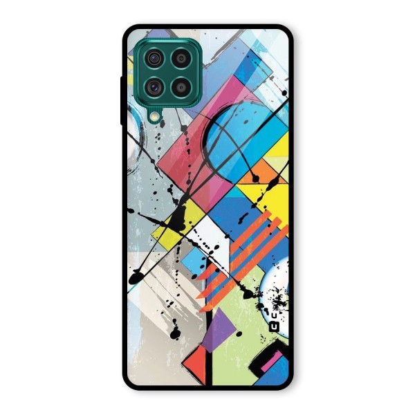 Abstract Paint Shape Glass Back Case for Galaxy F62