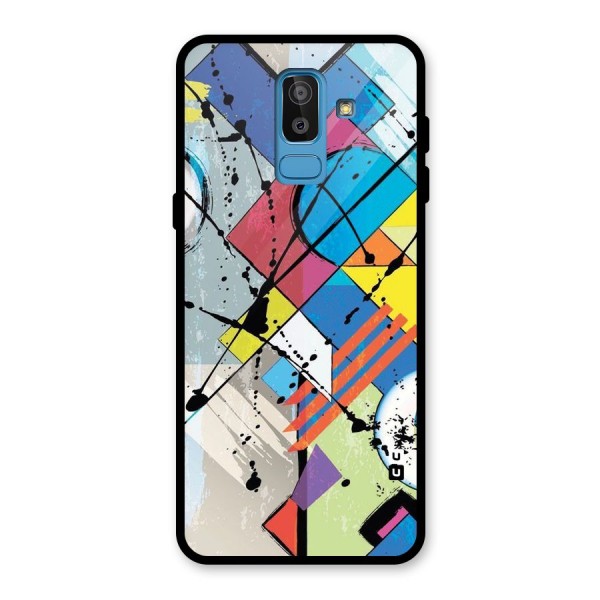 Abstract Paint Shape Glass Back Case for Galaxy J8